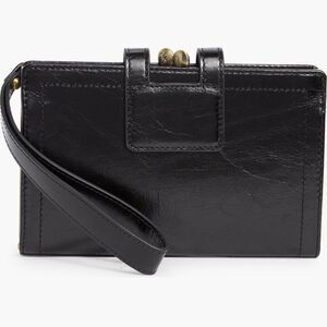 HOBO Black Leather Wristlet Clutch brand new with tags